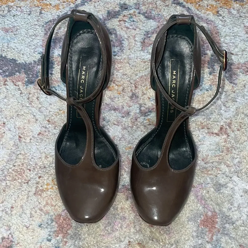 Marc Jacobs Patent Leather T-Strap Pumps